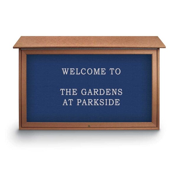 Indoor Enclosed Combo Board, 42"x32", Satin Frame/Burgundy & Surf